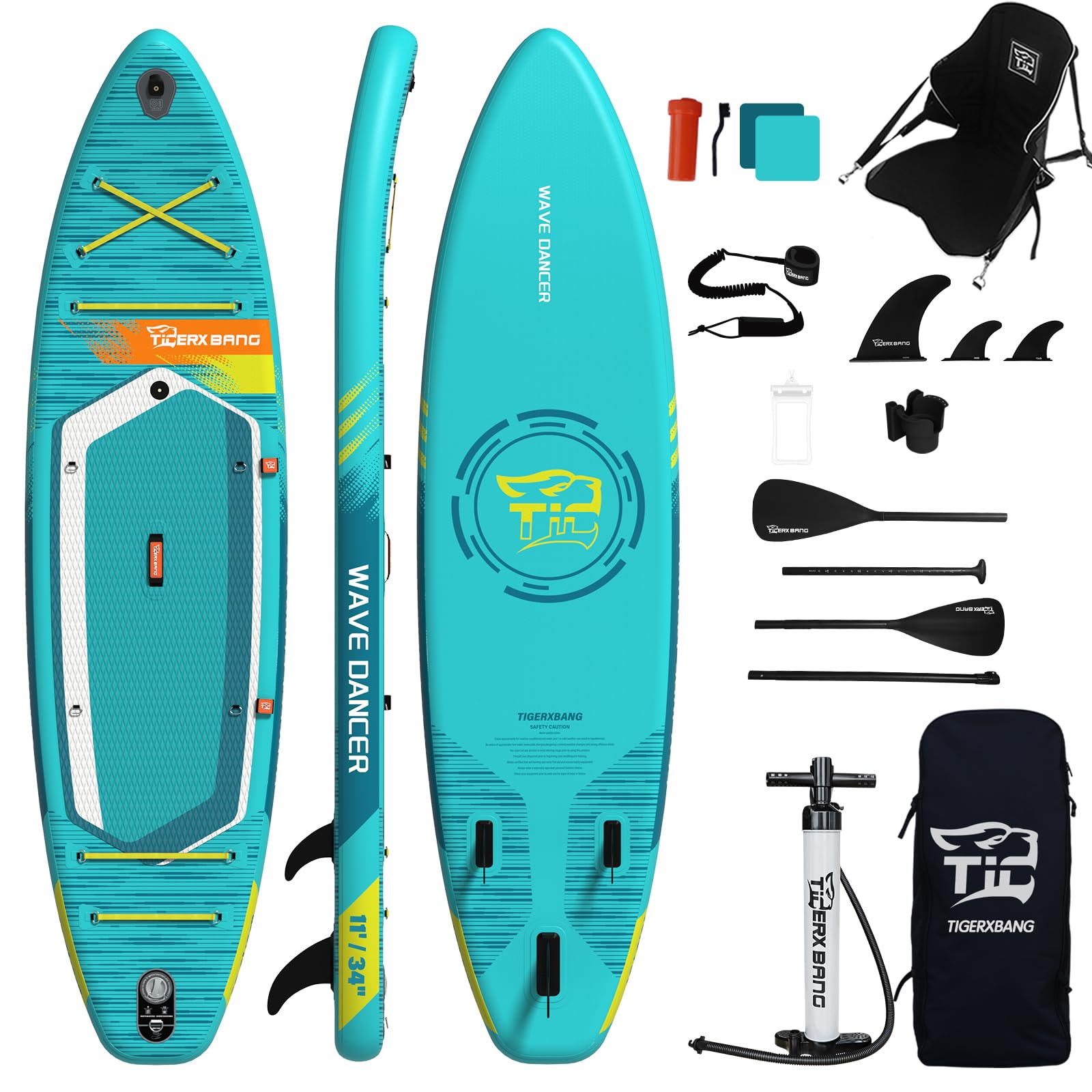 11'6"/11'/10' Inflatable Paddle Board with Complete Accessories, Versatile Premium Paddle Boards for Adults/Youth, Stand Up Paddle Board Polar/Wave/Sunny Wave Collection