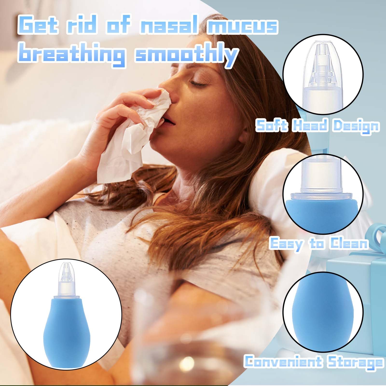 3Pcs Snot Sucker Newborn, Baby Snot Sucker, Snot Sucker, Nasal Aspirator Baby, Nasal Aspirators, Baby Nasal Sucker - Image 3