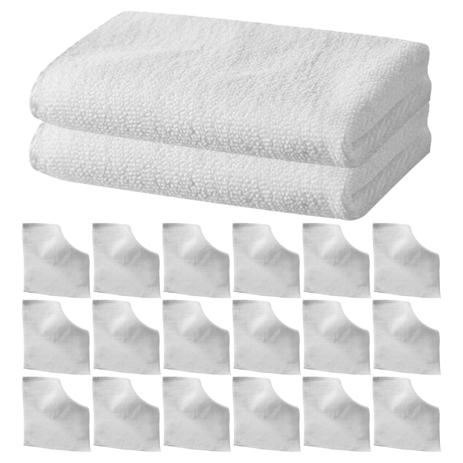 TOYANDONA 20 Unidades Toallas Faciales Ultra Suaves de Algodón Blanco, Lavables a Máquina, Ideales para Uso en Casa y SPA, para Invitados y Esteticistas