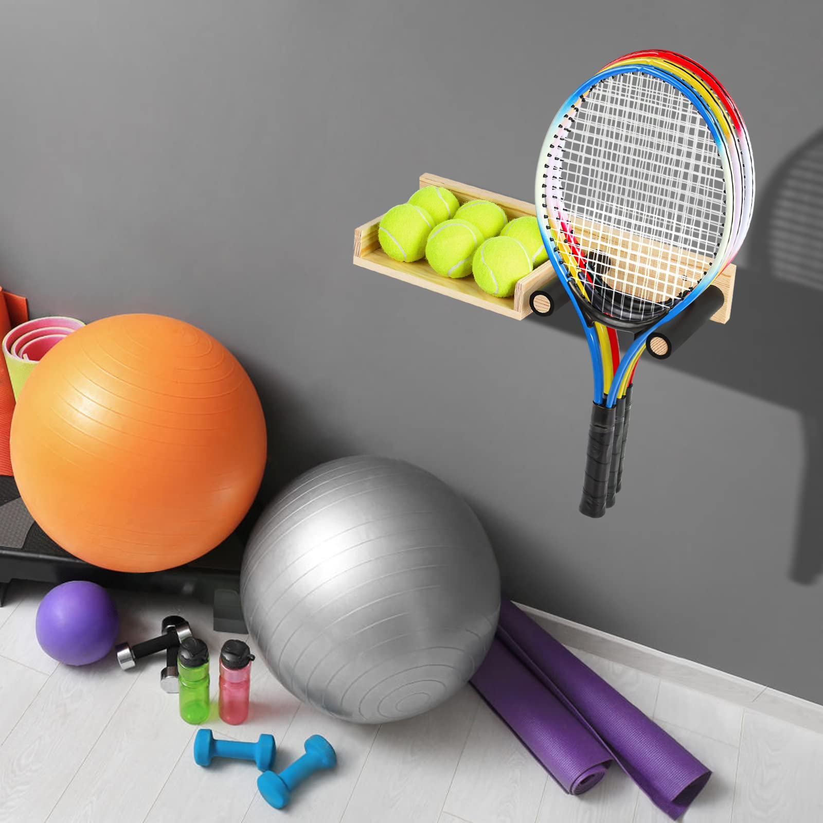 Amazon | 壁掛け テニスラケットホルダー バドミントンラケット