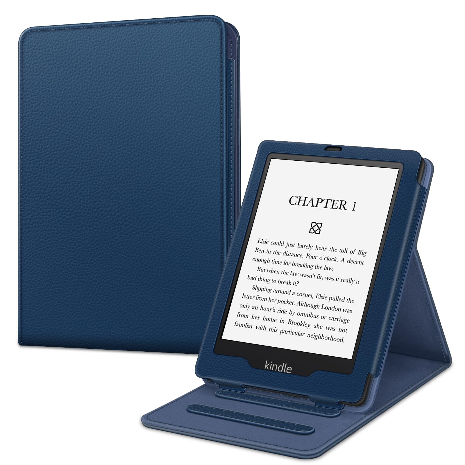 FINTIE Flip Case for 6.8" Kindle Paperwhite (11th Generation-2021) and Kindle Paperwhite Signature Edition - Slim Fit Vertical Multi-Viewing Stand Cover with Auto Sleep/Wake, Navy