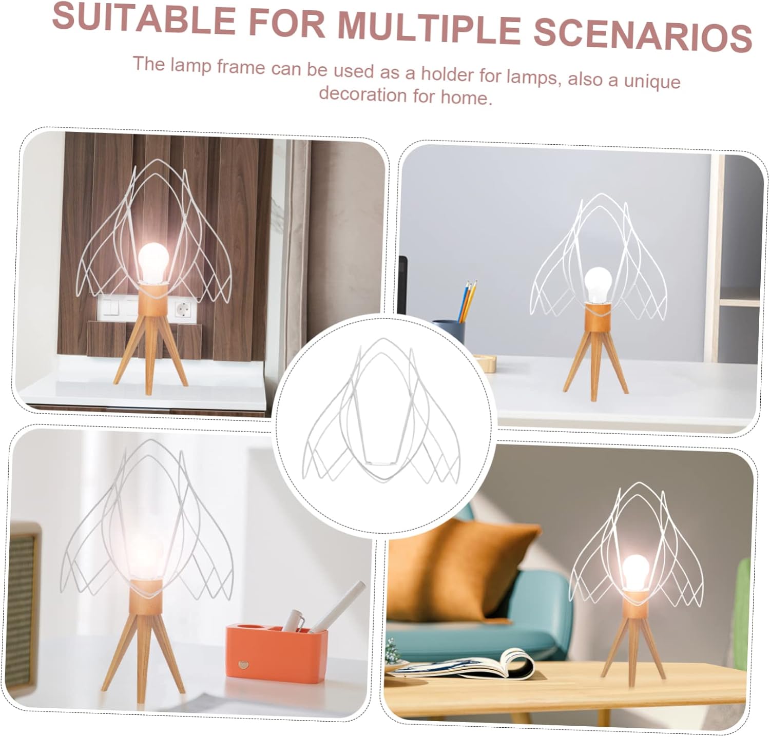 Lampshade Frame Iron Wire Light Shade Frame for Diy Table Lamps Sturdy and Modern Design Easy Installation Light Accessories for Home Office Cafe Decoration