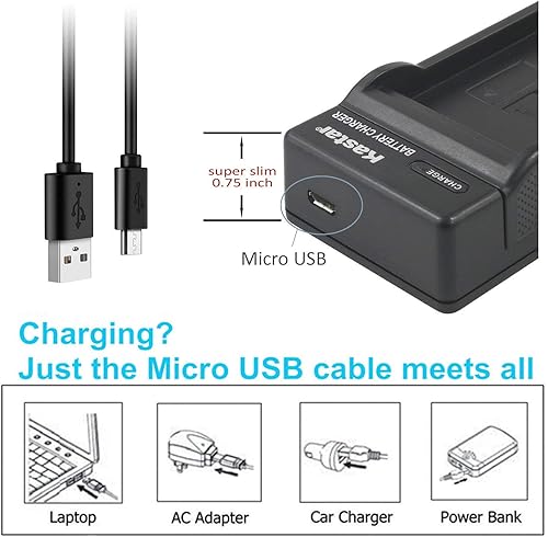 Miniatura 2 de Kastar Battery (X2) & Slim USB Charger for Samsung IA-BP105R & HMX-F80 HMX-F90 HMX-F800 HMX-F900 SMX-F50 SMX-F53 SMX-F54 SMX-F500 SMX-F501 SMX-F530