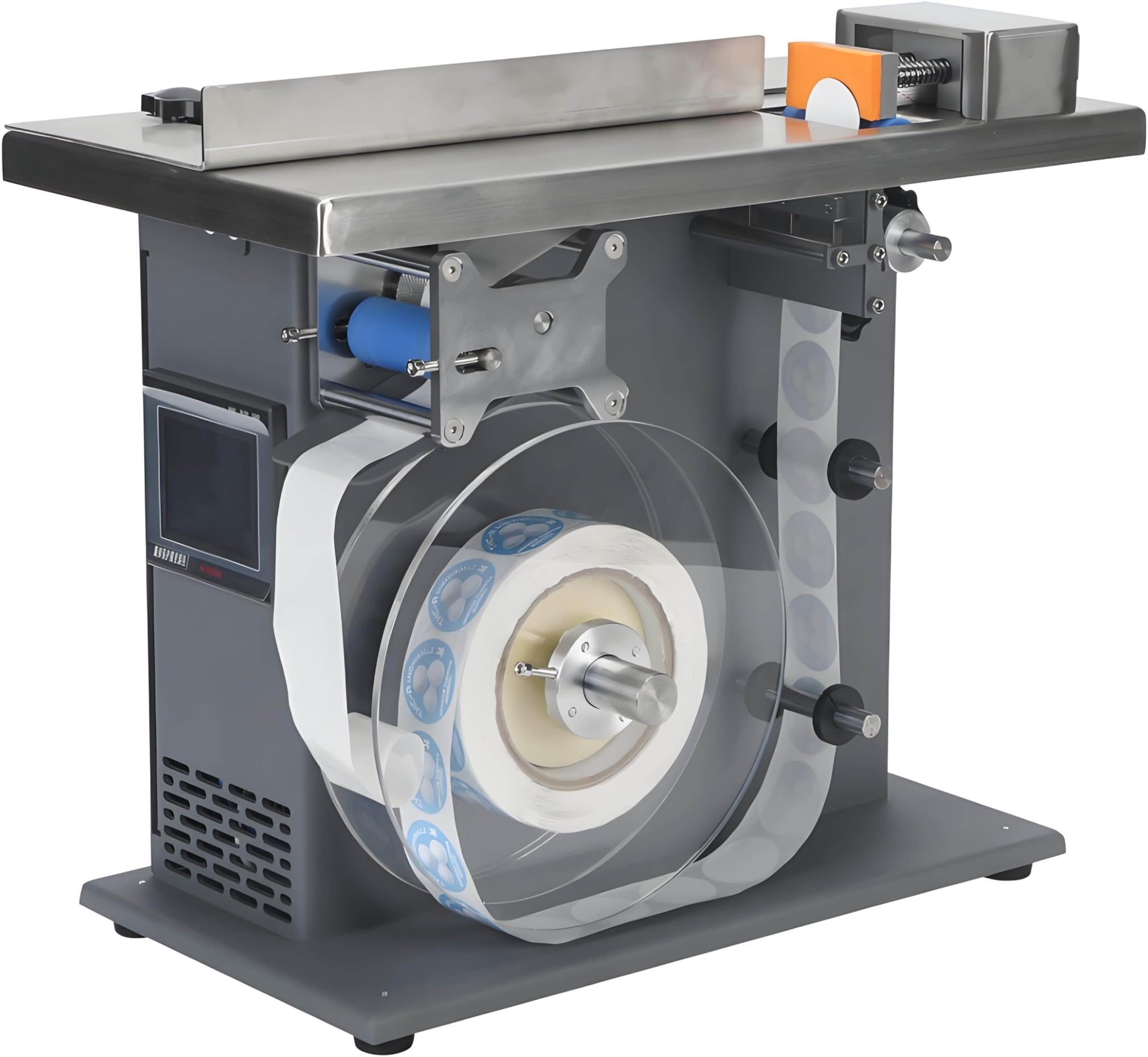 Semi-Automatic Right Angle Labeling Machine with Digital Touch Screen, High-Speed Box Sealing, Lightweight Design for Cosmetic and Electronic Packaging