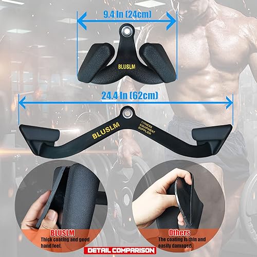 Miniatura 7 de LAT - Barra desplegable para máquina de cable, accesorios LAT Pulldown Bar T Bar V, accesorio de cable, barra de tríceps trasera, mango de