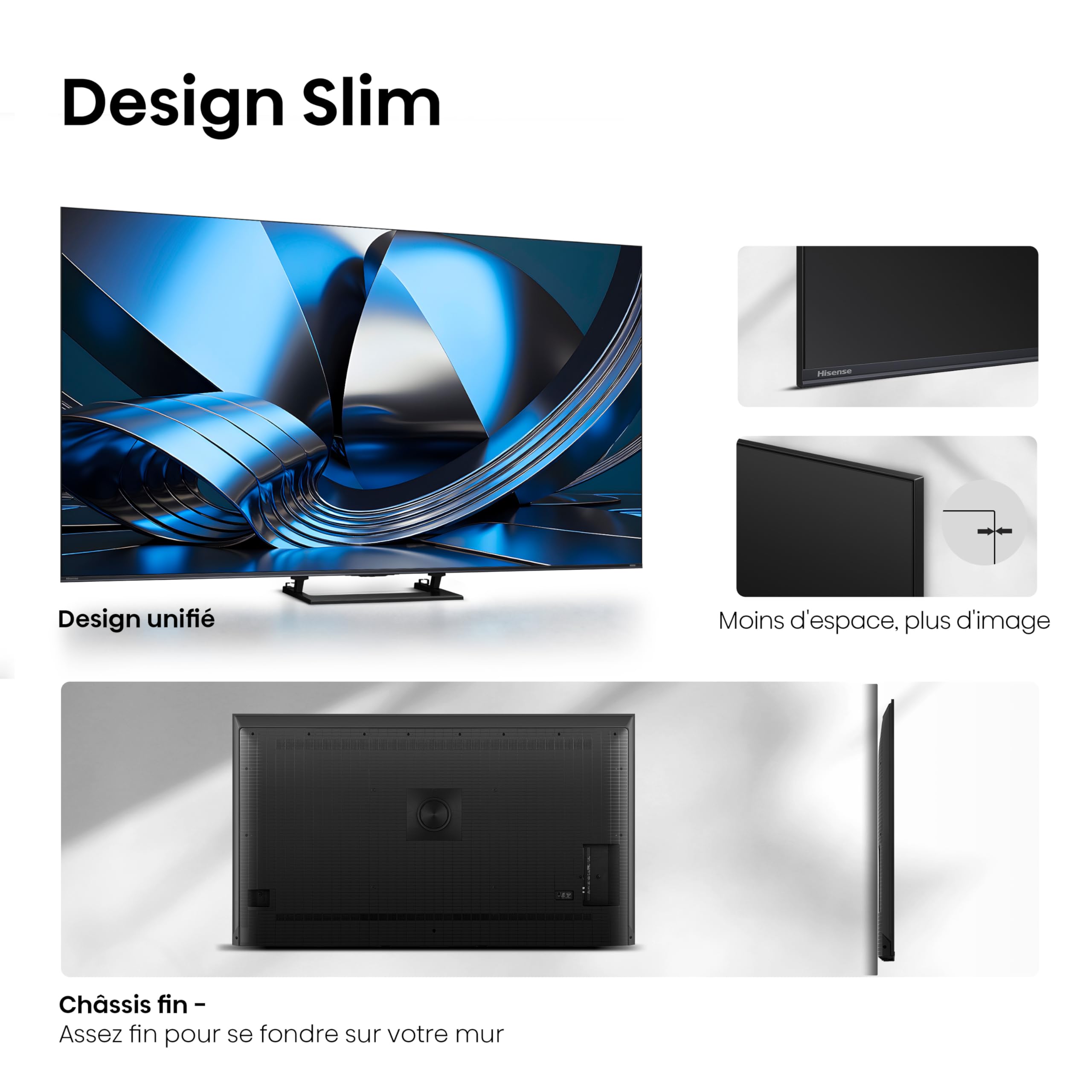Hisense 55U7SE TV Mini-LED 4K 55" (139 cm) - Série U7 2026 - QLED, 144Hz (HSR 240Hz), 1300 Nits, 192 Zones, Dalle VA Contraste 5000:1