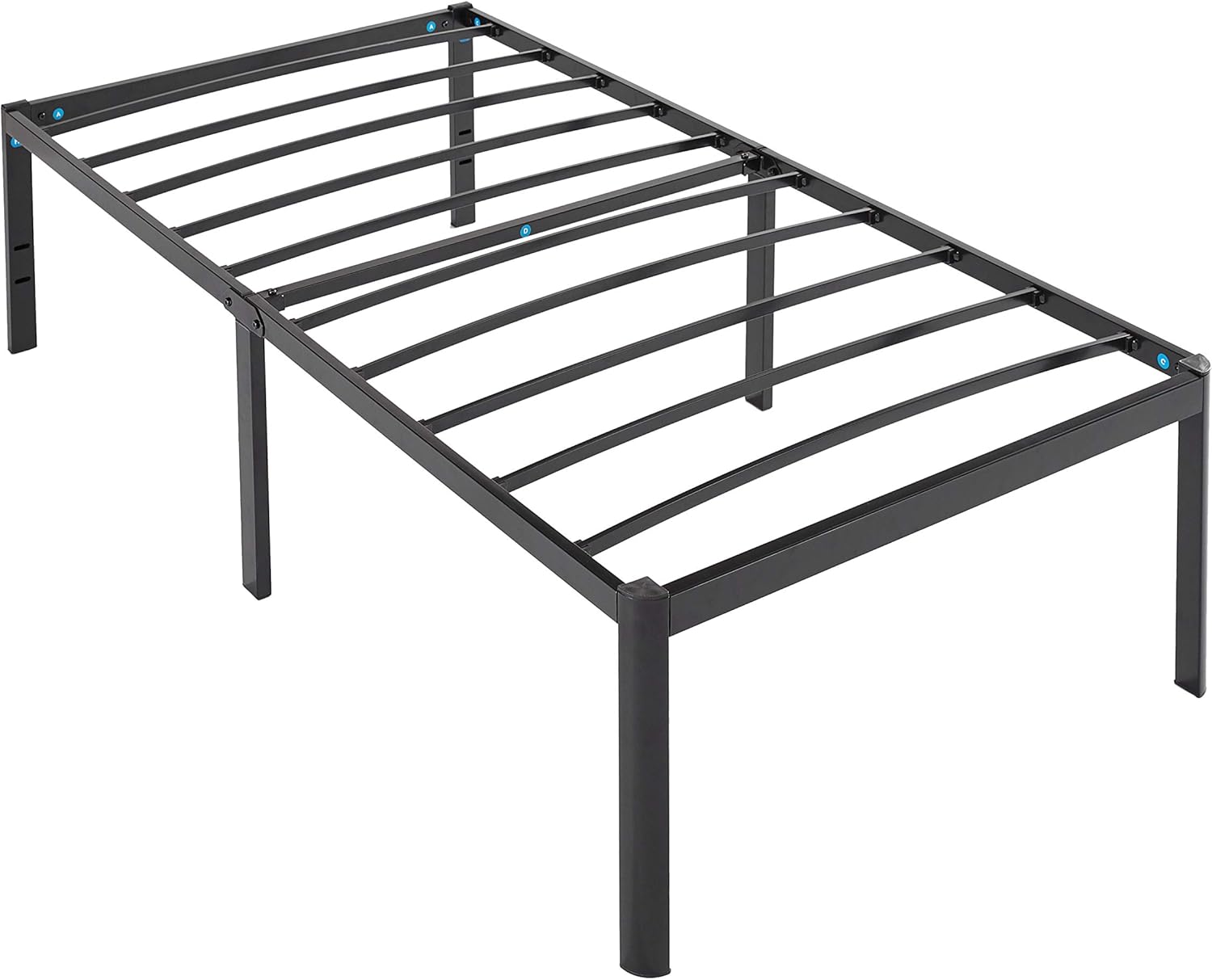 Amazon Basics Heavy Duty Non-Slip Bed Frame with Steel Slats, Easy Assembly - 18"H, (Twin) Twin 18“H