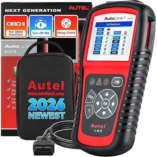 Autel AutoLink AL519 Car OBD2 Scanner, Classic Enhanced Mode 6 Engine Fault Code Reader OBDII CAN Diagnostic Scan Tool, One-Click Smog Check, DTC Lookup, Upgraded of AL319, Lifetime Free Update