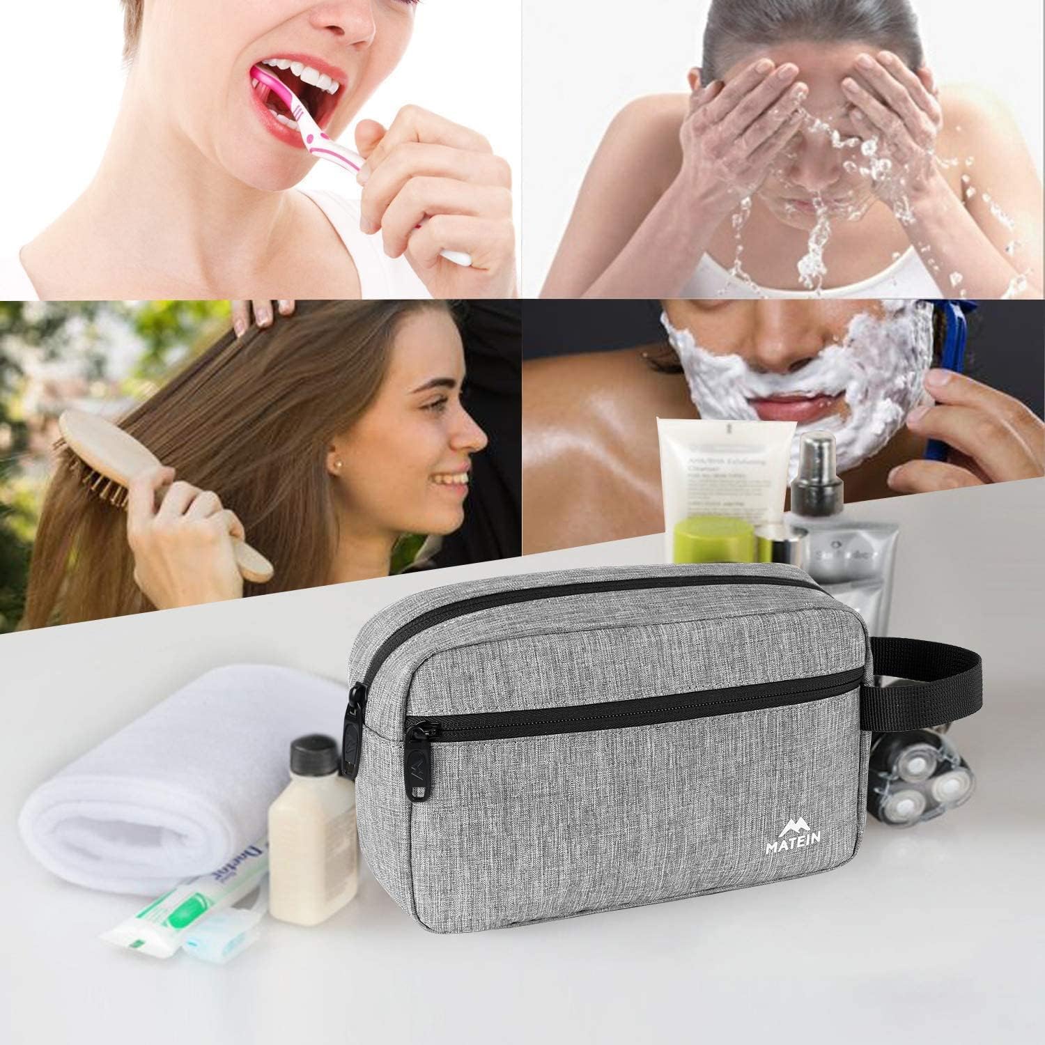 Toiletry Bag for Men (2 Packs), Waterproof Dopp Kit Bathroom Shaving Bag for Toiletries, Small Accessories Small Cosmetics & Makeup Organizer for Traveling : Beauty & Personal Care