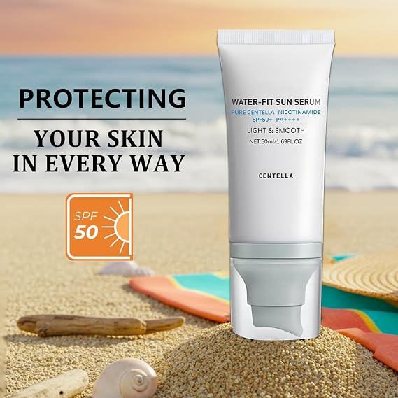 2 Pcs Centella Sunscreen SPF 50+,for Various Skin Types | Face Sun Screen Protector Solar Centella,Sunscreen Centella ,Moisturizing Non-Sticky ,Long-Lasting Protection