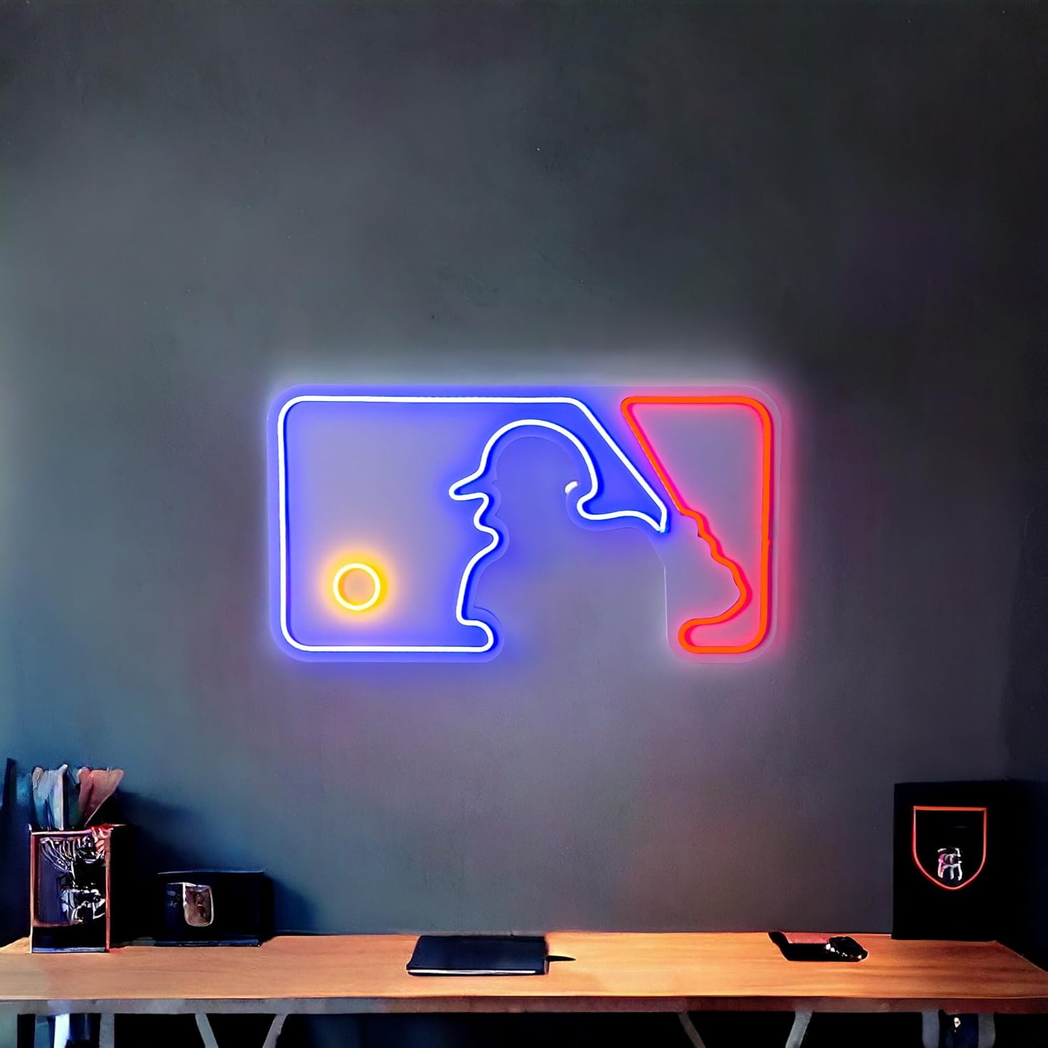 Baseball Pitcher Neon Sign – LED Wall Light for Sports Rooms, Baseball Decor