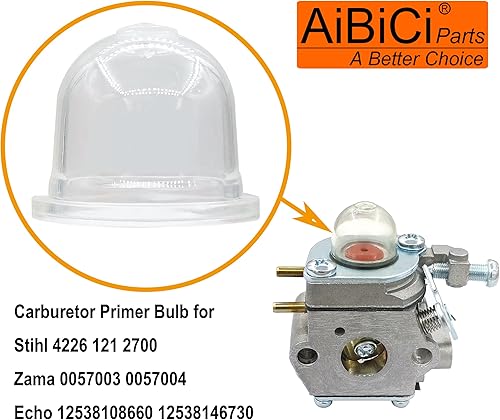 Miniatura 2 de AiBiCi 561635001 Bomba de bombilla de cebador para carburador Ryobi Homelite Craftsman de 26 cc, cortador de cepillo de cuerda, cortador de cepillo,