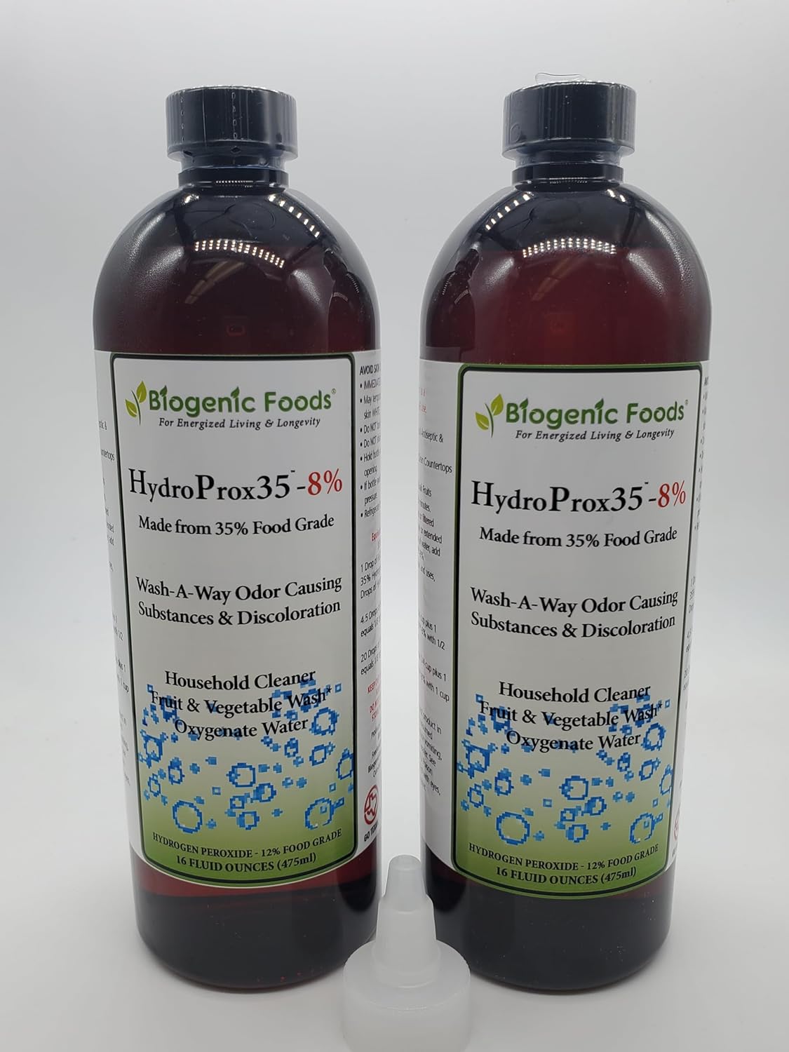 HydroProx 35 - Pure 35 Percent Food Grade Hydrogen Peroxide (Diluted to 7.99 Percent for Un-Restricted Shipping) 32 oz, 32 Fl Oz (Pack of 1)