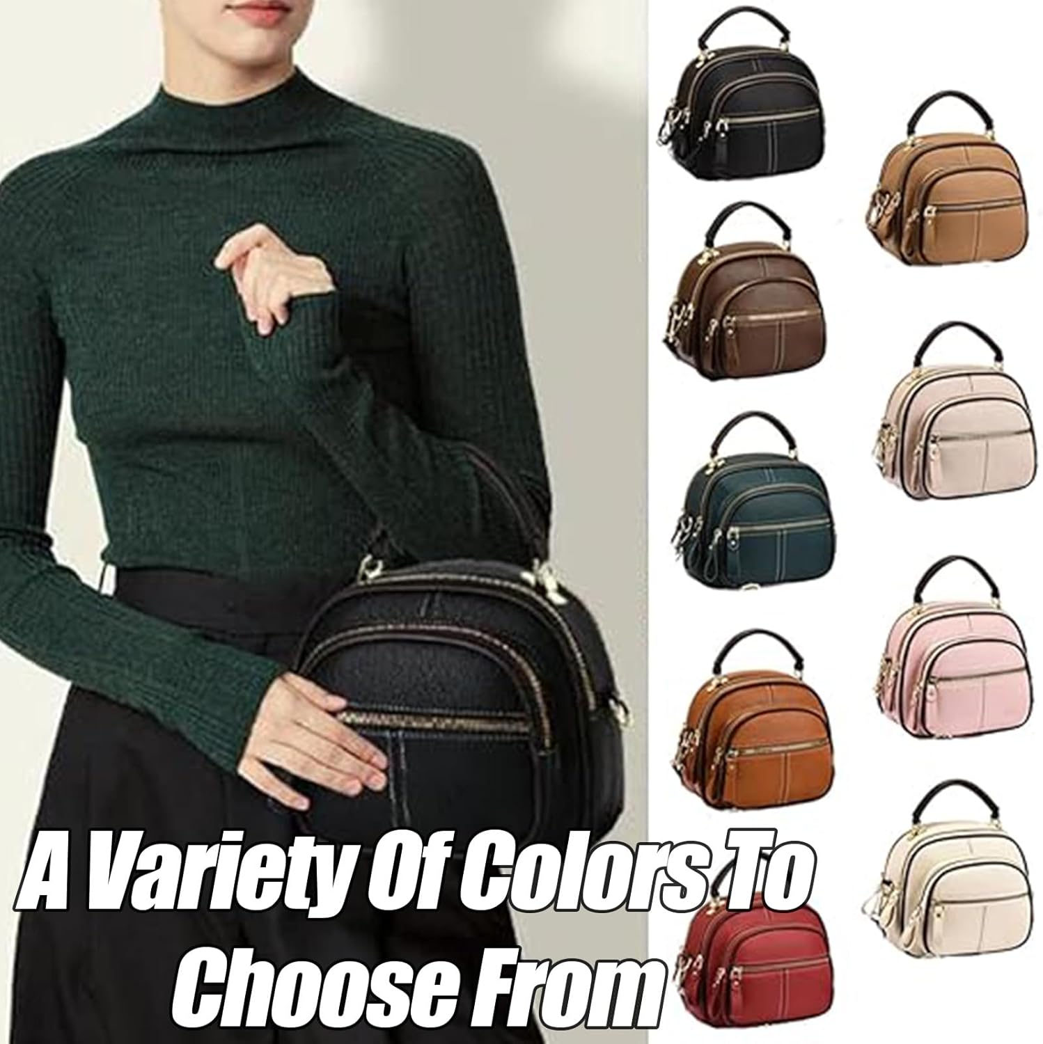 GDSAFS Womens Crossbody Bags, Multifunctional Compartments Adjustable Wide Shoulder Strap Leather Crossbody Bag