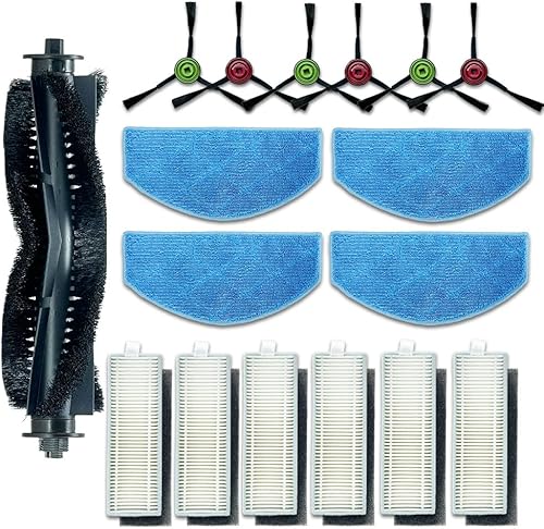 Piezas de repuesto para Tikom G8000 G8000 Pro HONITURE G20 Robot Aspirador Piezas de repuesto, 1 cepillo de rodillo principal, 6 cepillos laterales,