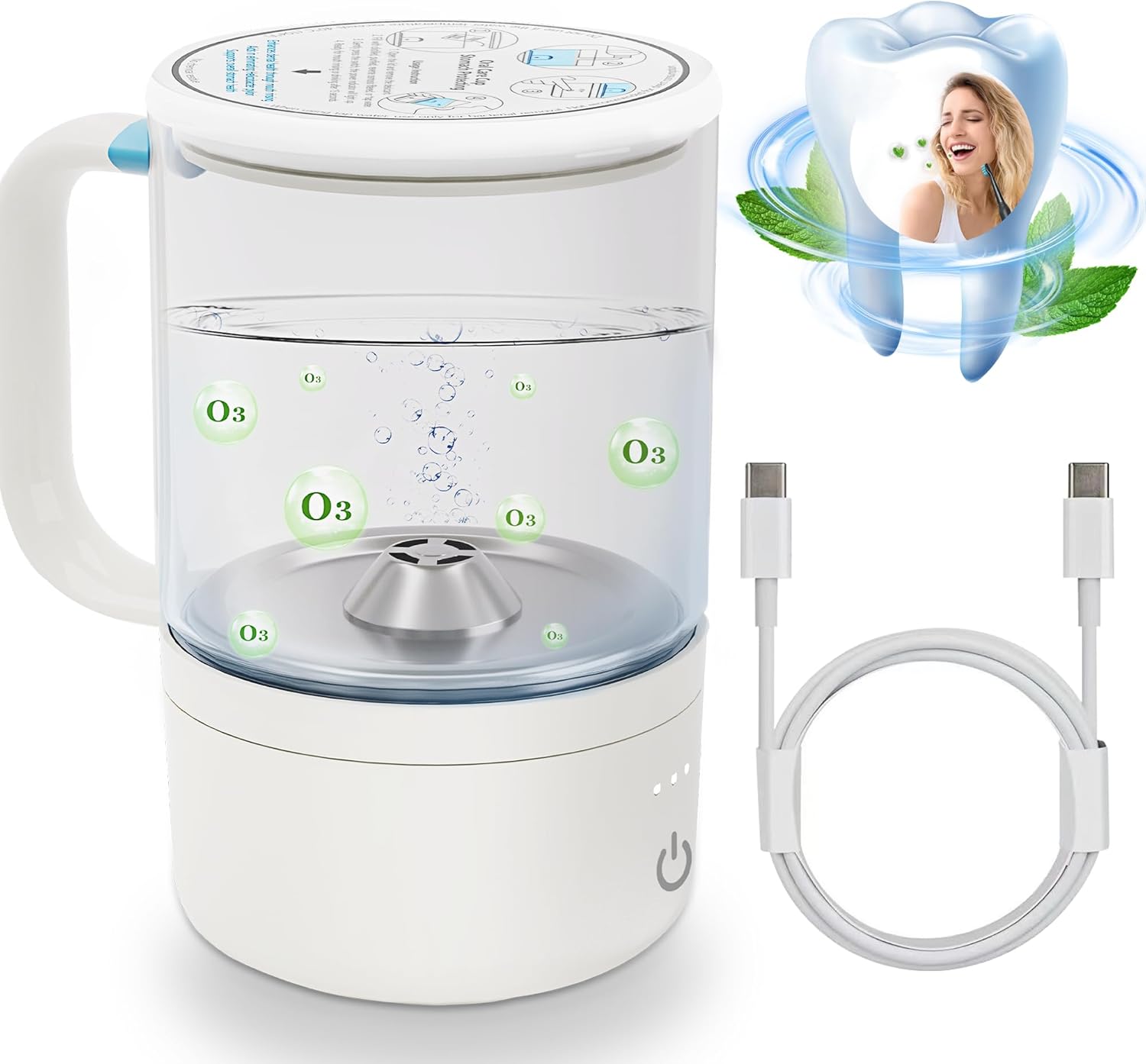 Ozone Water Cup personal care station11oz ozone generator water cup convert tap water into hydrogen rich & for refreshing oral flushing to enhance your daily health habits.
