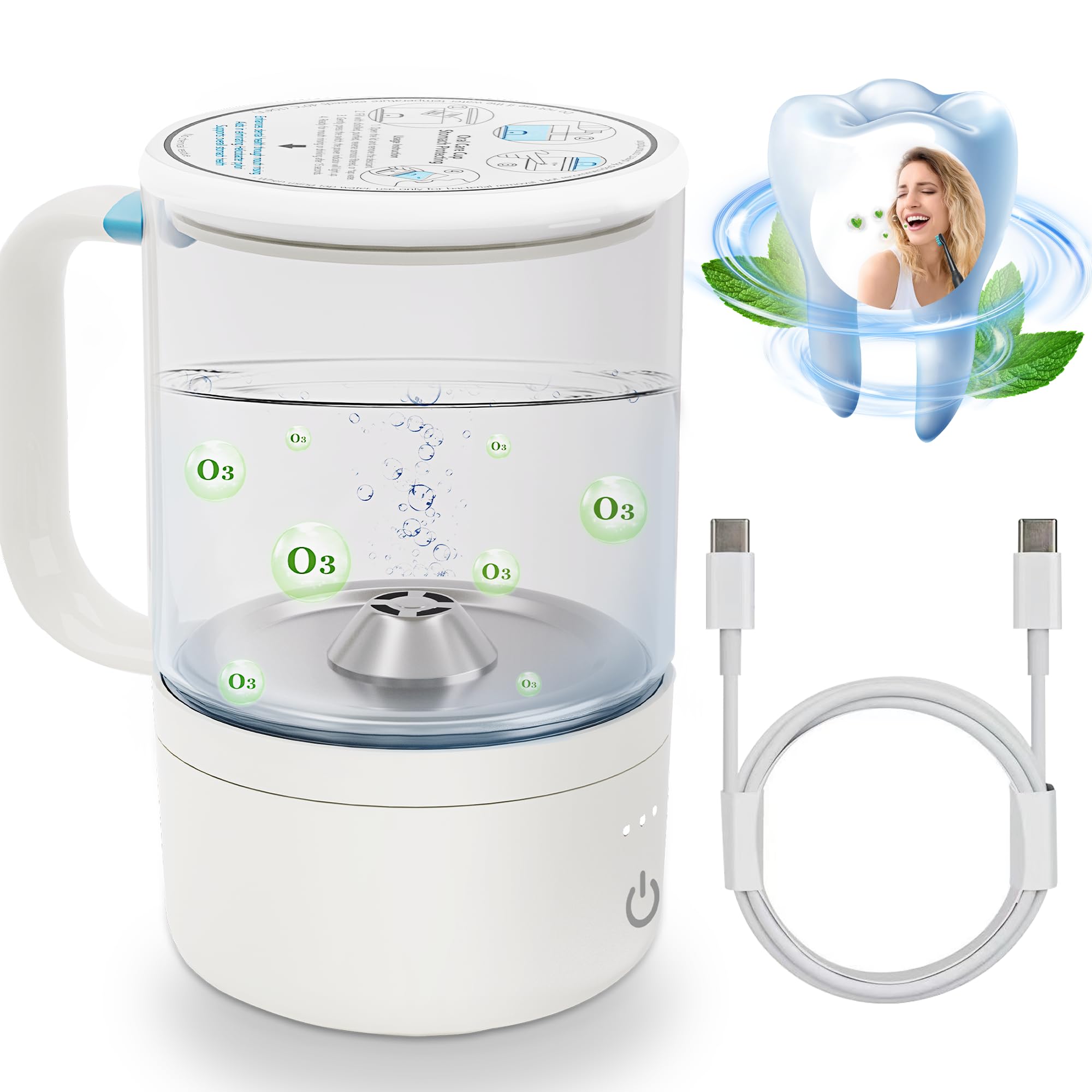 petnais Ozone Water Cup personal care station11oz ozone generator water cup convert tap water into hydrogen rich & for refreshing oral flushing to