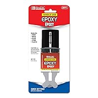 Vista 1 de BAZIC Products Pegamento epoxi con aplicador de jeringa 0.2 onzas/0.20 oz, ajuste rápido, 2 partes de pegamento transparente adhesivo para madera