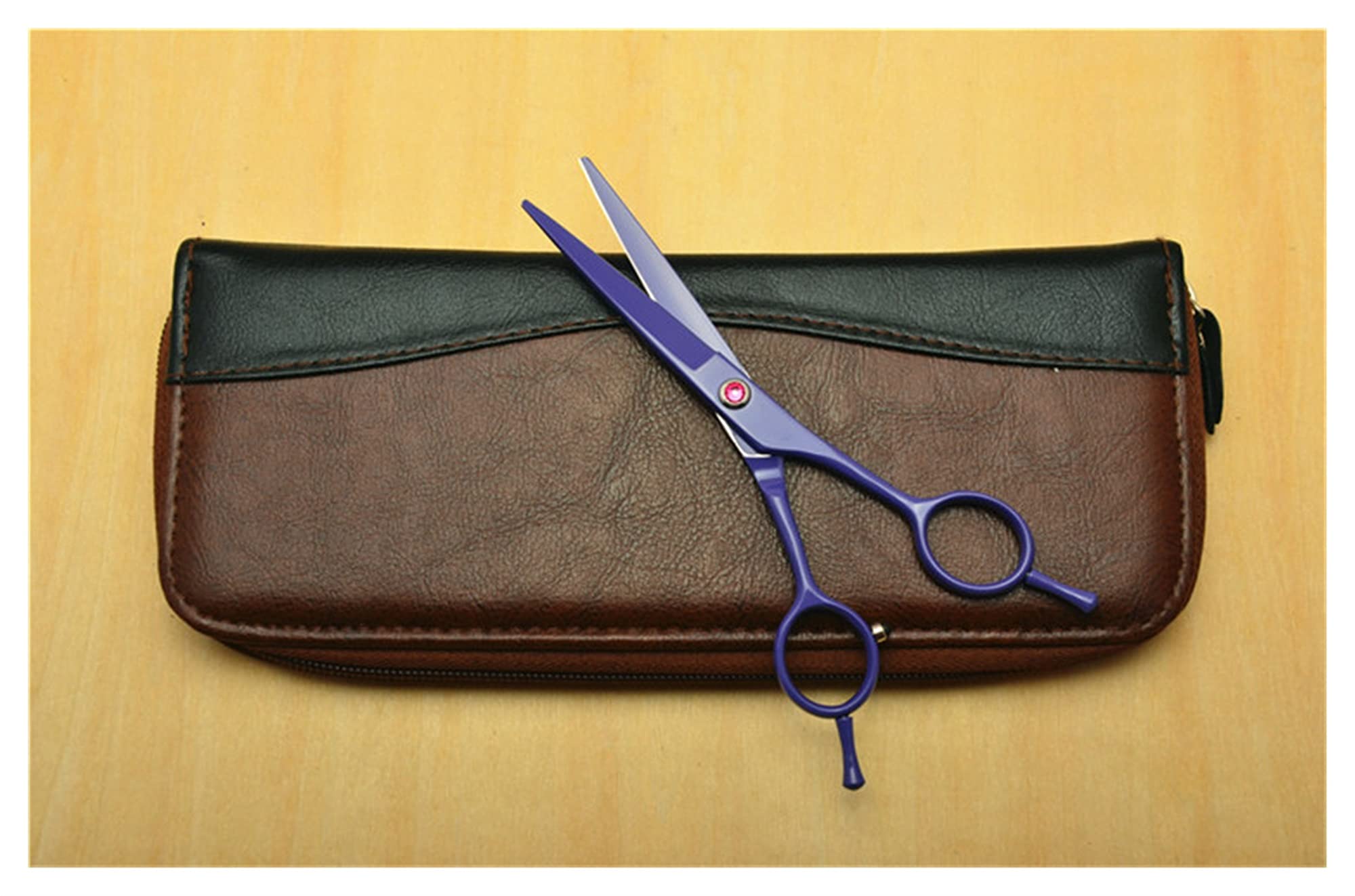 Ciseaux de coupe JP 440C effileur rouge pour désépaissir les cheveux