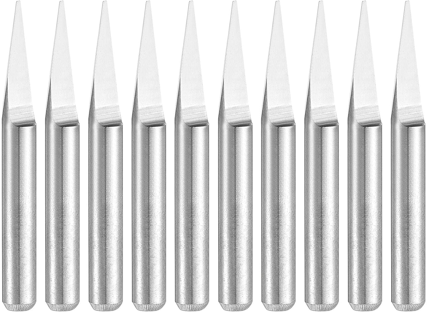 uxcell Wood Engraving Bit Solid Carbide 3.175mm 1/8" Shank, 20 Degree 0.3mm Tip CNC Router Tool for Acrylic PVC MDF PCB Wood Carving, 10pcs