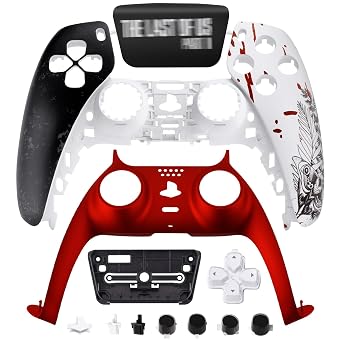Replacement Front Shell Kit for PS5 Controller, Custom TLOU2 Survival Game Style Faceplate Accessories with Touchpad, Buttons, D-Pad and Decorative Trim Compatible with BDM 010/020 / 030/040 / 050