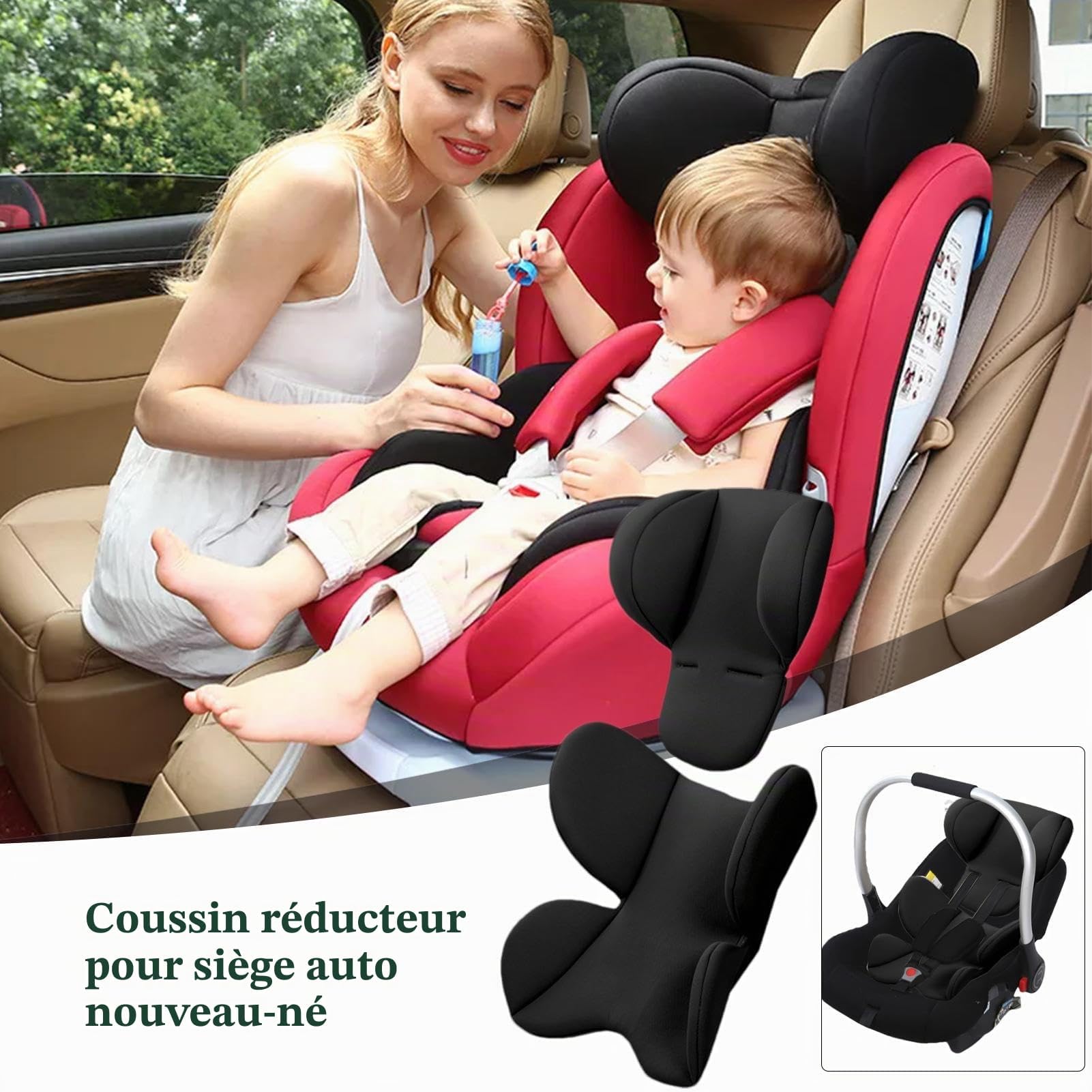 Coussin De Siège Auto Bébé, Siège Auto Bébé, Siège De Voiture, Coussin De Chaise Haute, Coussin De Tête Et De Cou,Insert De Siège Auto Pour Bébé, Coussin Pour Sièges De Voiture Poussette Chaise Longue