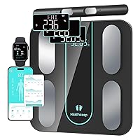 Vista 11 de Báscula inteligente para peso corporal: pantalla retroiluminada grande, báscula de peso de baño ultra precisa con 15 métricas de composición