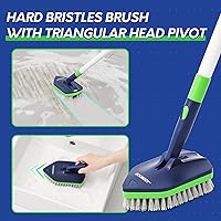 Vista 3 de BOOMJOY Cepillo de limpieza de ducha 4 en 1, juego de limpiador extensible de 58 pulgadas para bañera y azulejos, cepillo de lechada con mango