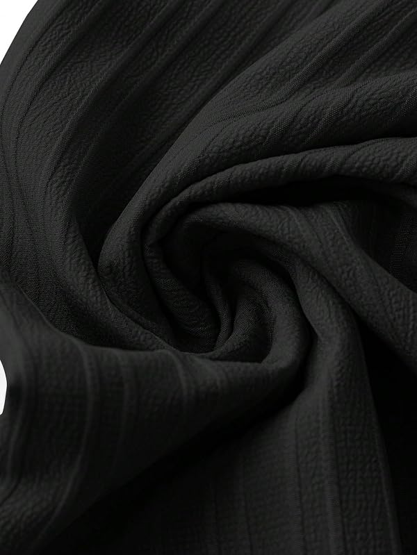 Women's Wide Leg Pants Bow Tie Front Elastic High Waisted Baggy Long Trousers Black Medium by Generic - Image 5