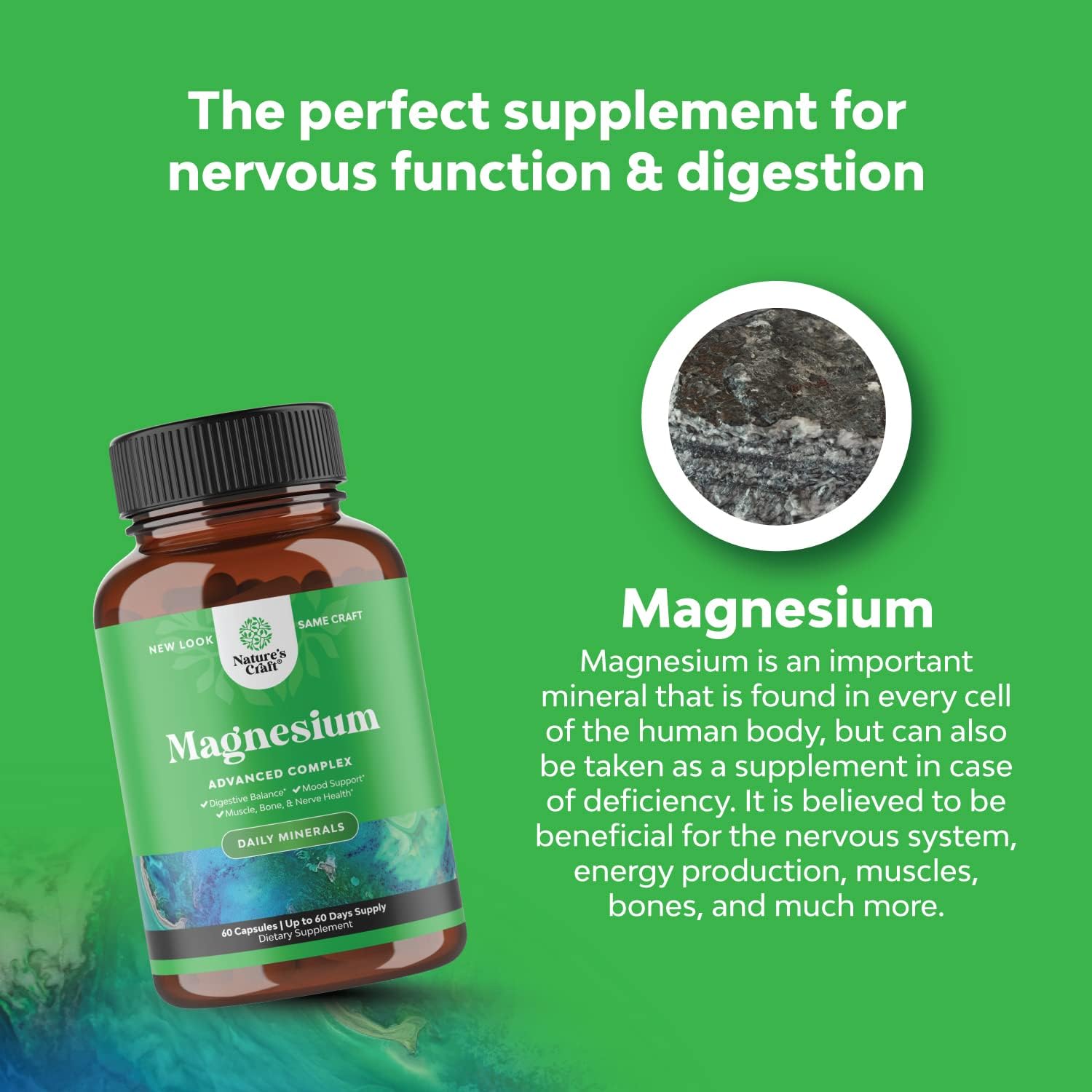 High Absorption Magnesium Complex Supplement - Pure Magnesium Citrate 500mg with Magnesium Oxide for Sleep Stomach Digestion and Mood Support - Magnesium Citrate/Magnesium Oxide 500mg Capsules