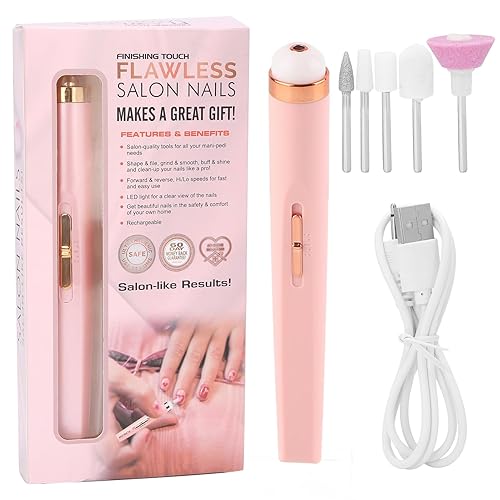 Kit de taladro eléctrico para uñas, kit de manicura inalámbrico recargable, pulidor de uñas portátil con luz (01)