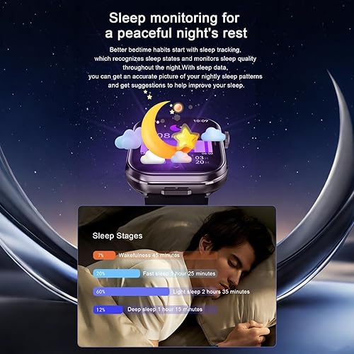 Miniatura 7 de Reloj inteligente Desong con auriculares, pantalla HD de 2.02", reloj de fitness, responder/realizar llamadas, reloj inteligente 2 en 1