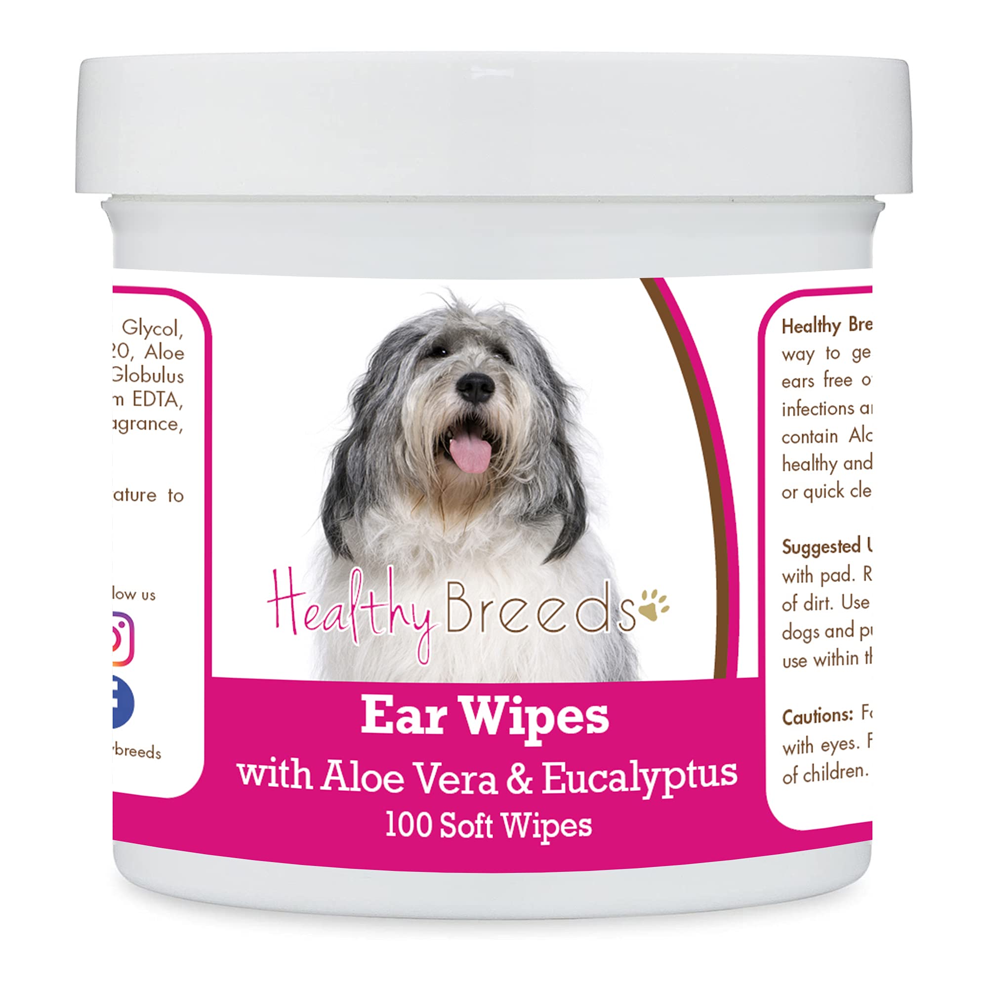 Healthy Breeds Polish Lowland Sheepdog Ear Cleaning Wipes with Aloe &amp; Eucalyptus for Dogs 100 Count