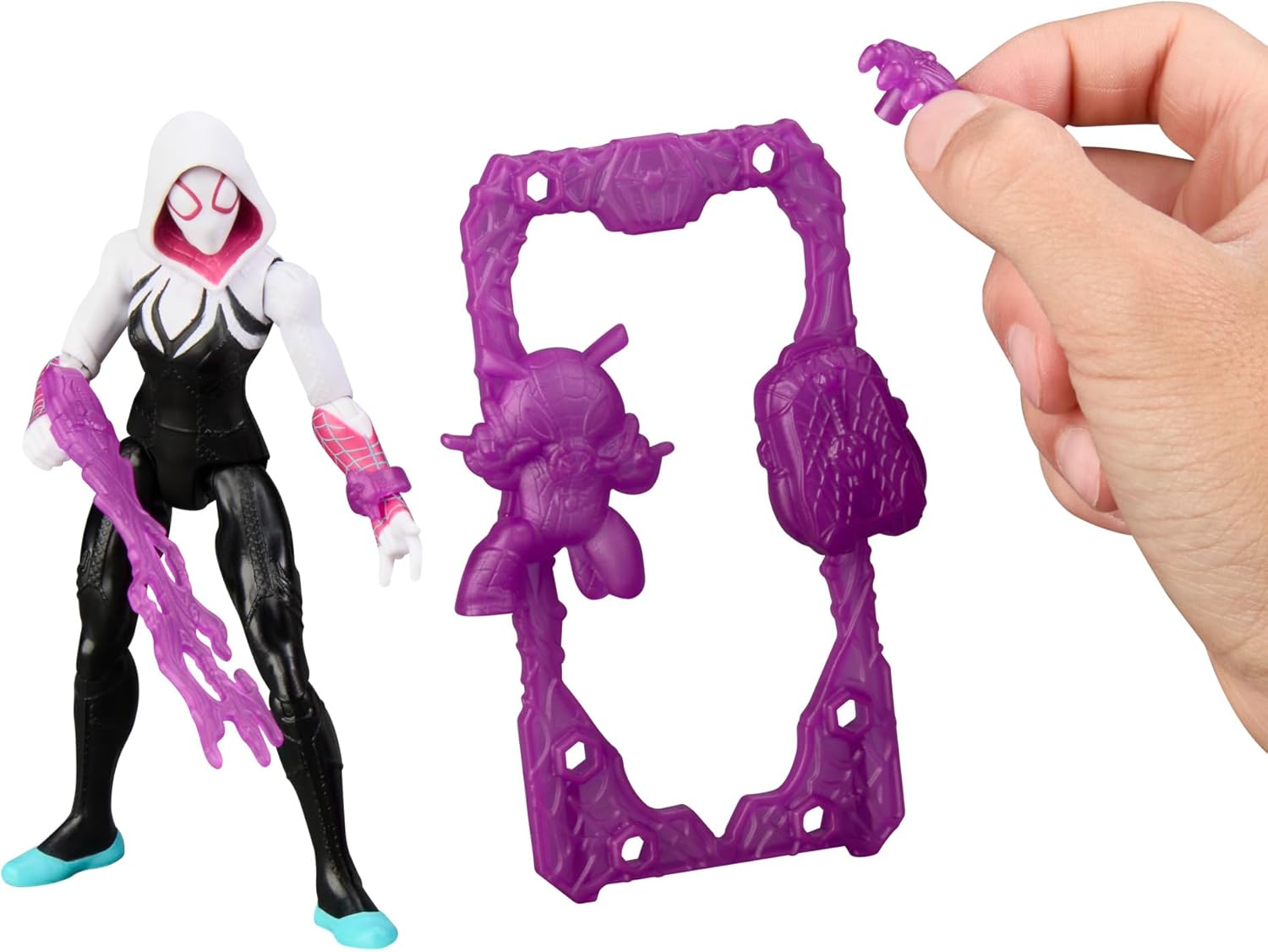 SPIDER-MAN Marvel ActionVerse Ghost-Spider Action Figure & Accessories, 4.5-Inch (11.4 CM) Super Hero Toys & Figures for Kids, Ages 4+