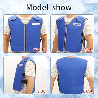 Cooling Vest for Men&Women, Ice Reflective Vest with 24 PCS Ice Packs, Cool Jacket for Hot Weather with Pockets, Unisex Adult Workout Apparel