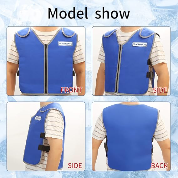 Cooling Vest for Men&Women, Ice Reflective Vest with 24 PCS Ice Packs, Cool Jacket for Hot Weather with Pockets, Unisex Adult Workout Apparel