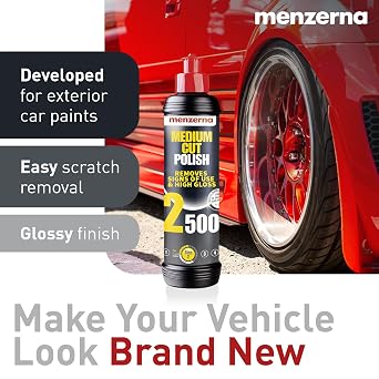 menzerna Medium Cut Polish 2500 I Abrasive Polishing Compound for Medium Scratches and Signs of Use I Buffing and Polishing Compound for Scratch Repair & a Glossy Finish I Silicone Free I 16 fl oz.