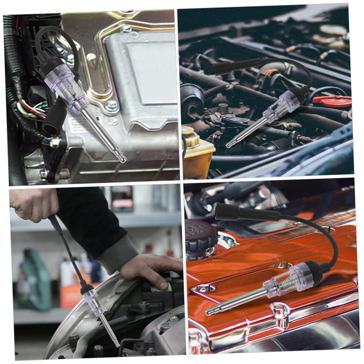 Cabilock 2Pcs Inline Plug Tester Tool for Engine Ignition Lightweight Design for Car and Durable Ignition System Equipment Essential Testing Device