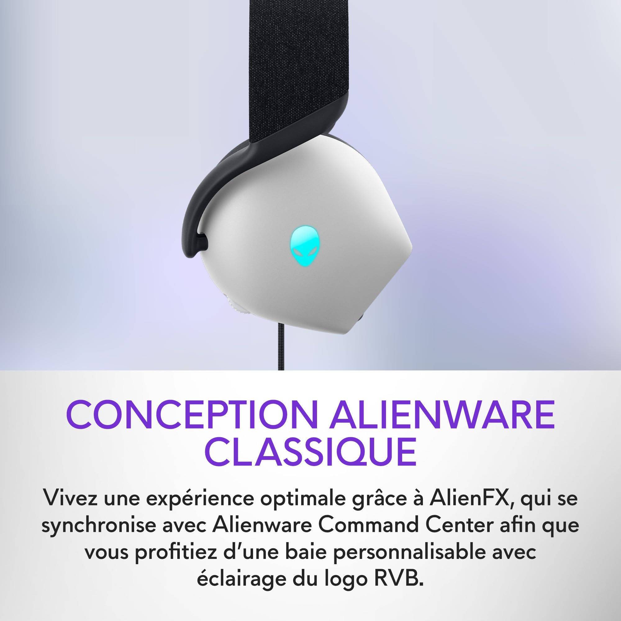 Casque Gaming Filaire Alienware - AW520H - Lunar light