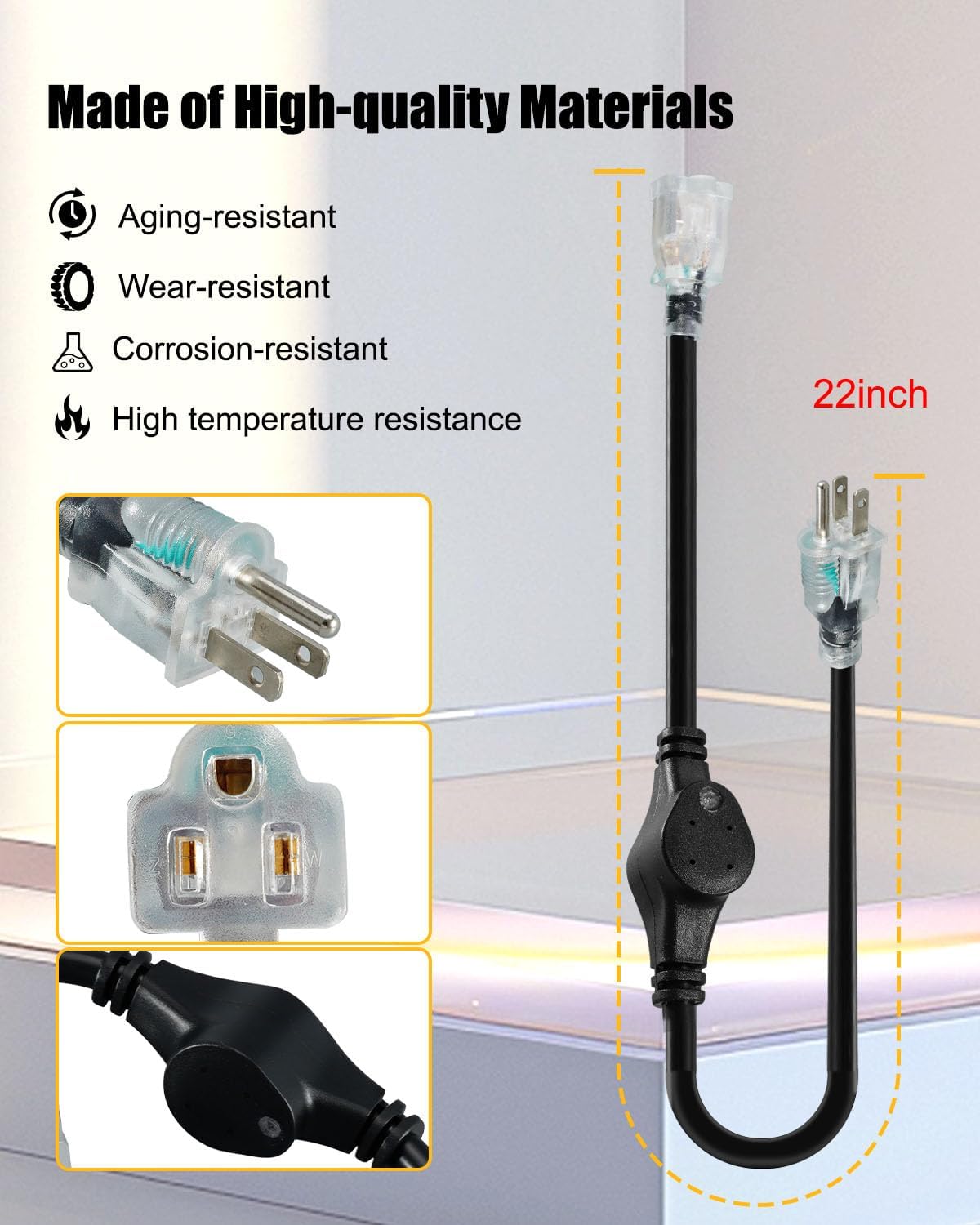 120V 15A 14 AWG Heat Cable Controller 16 in Automatic On/Off at 37°F & 50°F | Weatherproof Outdoor Thermostat, Fits Outdoor Outlets