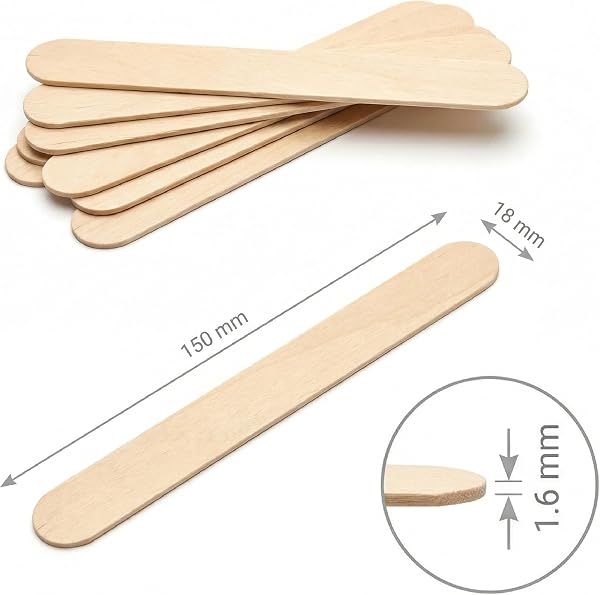 KMINA Abaisse Langue en Bois (100 Unités) Non Stériles 150 x 18 x 1,6 mm sans Latex Format Pratique Taille Standard pour un Usage Quotidien et Professionnel - 2