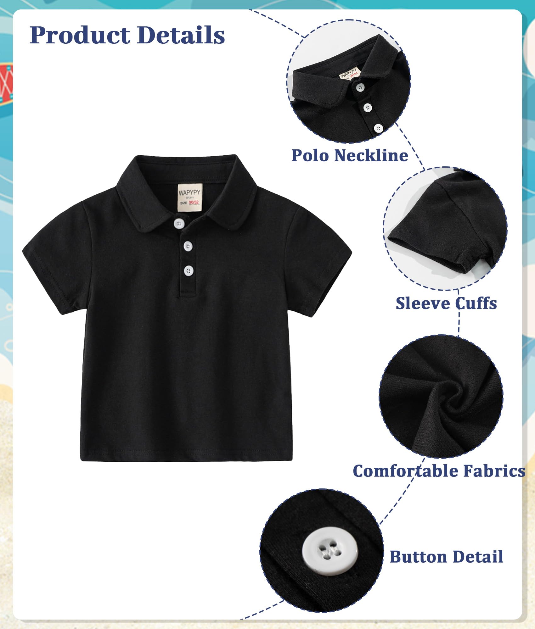 Volunboy 2tlg Babykleidung Set, Sommer Kleidung Outfit Kurzarm Polo Shirt Top + Shorts Bekleidung Sets für Jungen