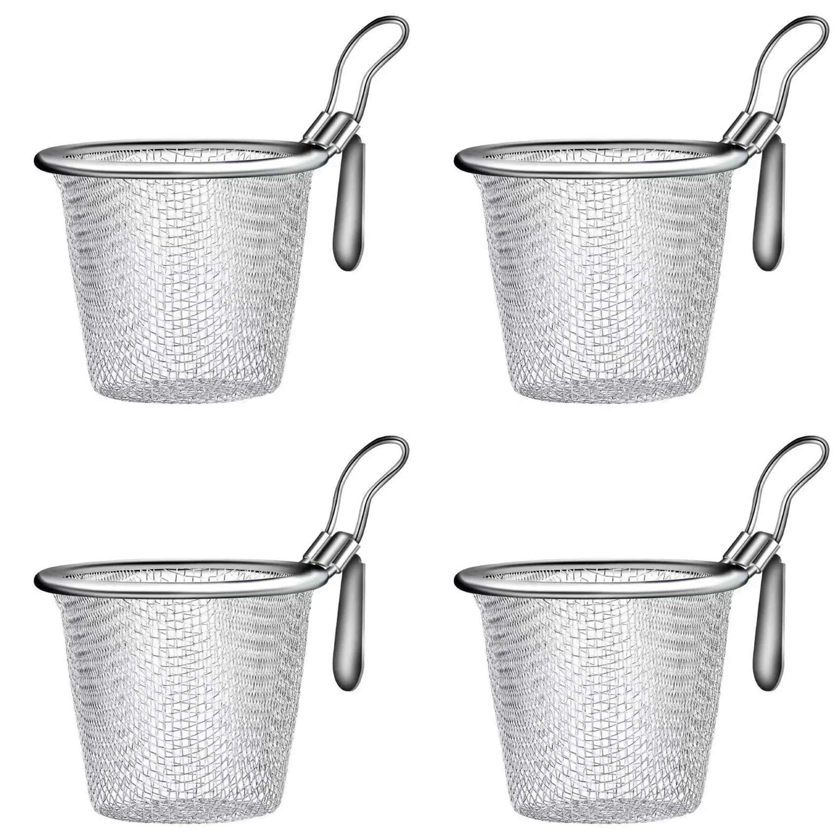Hndhbfgrt 8Pcs Stainless Steel Colander Strainer Basket Food Kitchen Colander Baskets Hot Pot Frying Strainers Serving Noodle, L