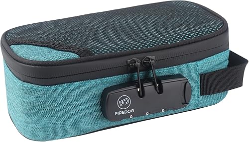 FIREDOG Bolsa a prueba de olores con cerradura, contenedores forrados de carbono a prueba de olores para almacenamiento de viajes (azul, 8 x 4 x