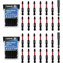 Impact Phillips Screwdriver Bit Set, 32-Piece Non-Slip Screwdriver Bits, 2-Inch 1/4-Inch Hex Shank, S2 Steel PZ2 Screwdriver Bit Set with Impact Driver Bit Holder and Storage Case