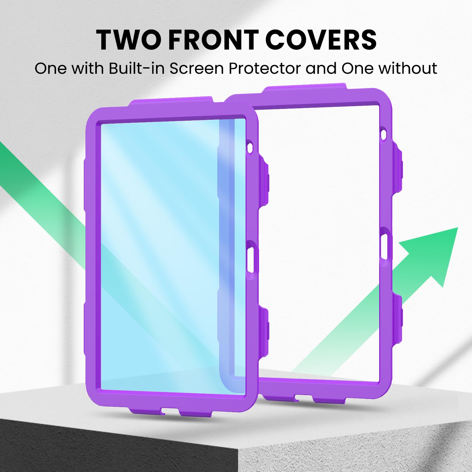 SEYMAC Funda para iPad (A16) 11/10 Generación 2025/2022 (11/10,9 Pulgadas), Resistente a los Golpes con Protector de Pantalla, Soporte Giratorio de 360°, Soporte para Lápiz, Camuflaje Morado