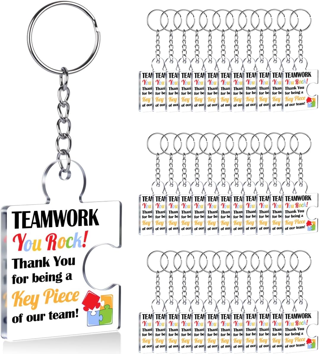 Team Appreciation Gifts Bulk Thank You Keychains for Coworkers