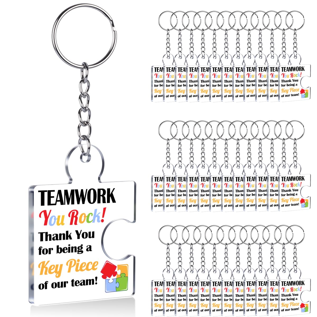 Team Appreciation Gifts Bulk Thank You Keychains for Coworkers