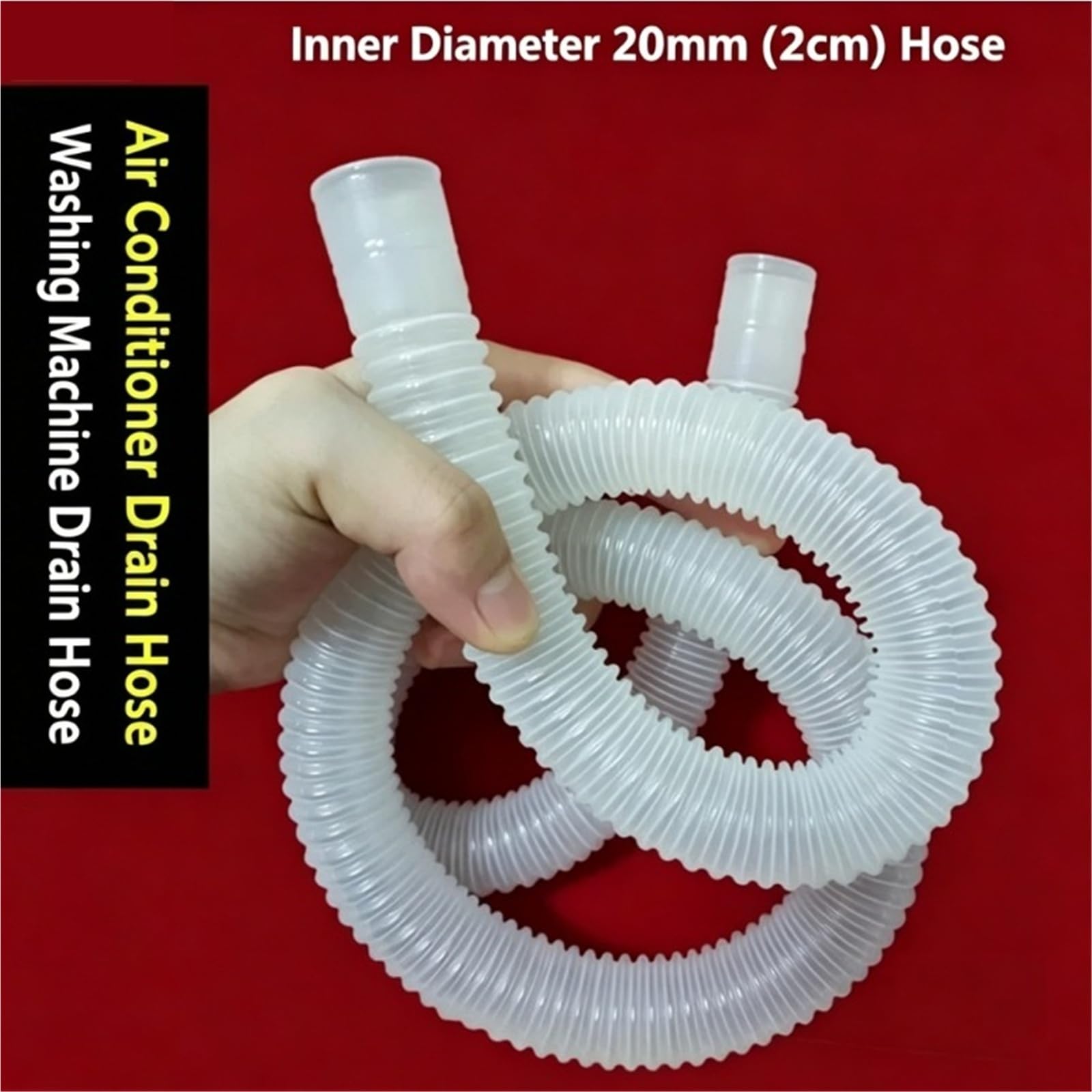 Tubo Di Drenaggio Della Lavatrice 2 Metri Diametro Interno 20mm | Tubo Bianco Tubo Di Drenaggio 18mm 25mm Aria Condizionata Drenaggio Tubi Ondulati(Bore 30mm-2 meters)