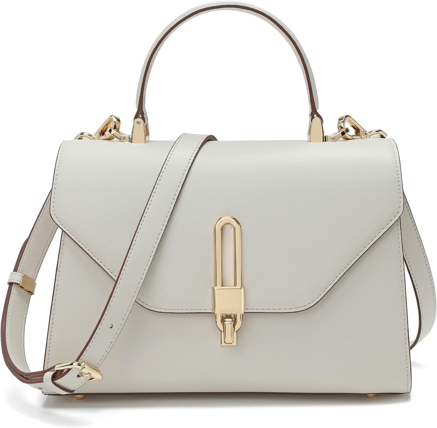quipudaWomen's Handbag, Shoulder Bag, Women's Leather Crossbody Bag, 3 Compartments, Comes with Removable Shoulder Strap